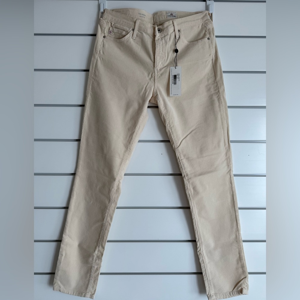 AG Adriano Goldschmied The Prima Cigarette Leg Pants in Cream